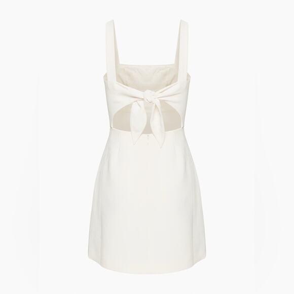 ARITZIA Wilfred Aperature Tie-Back White Mini Dress - Picture 6 of 7